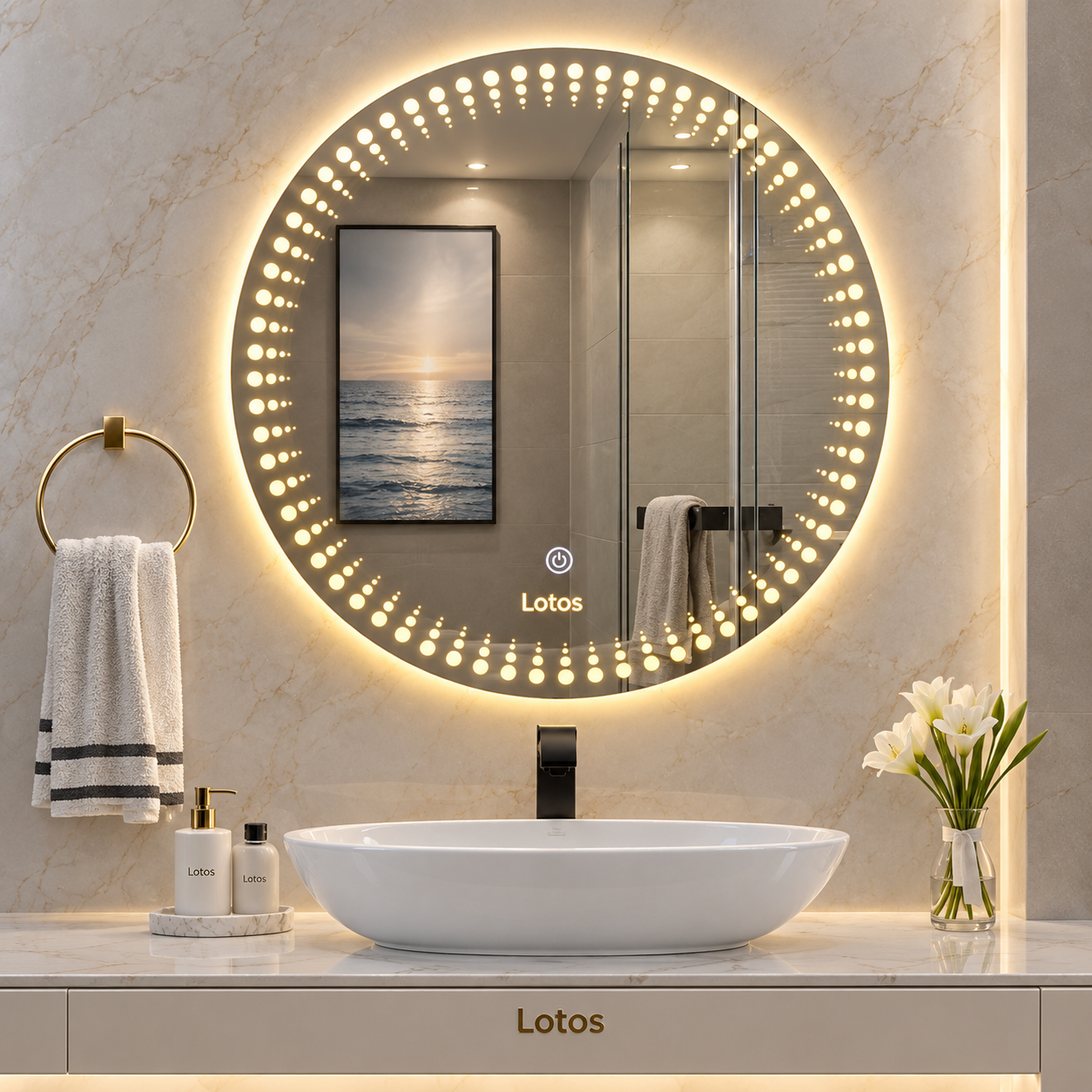 آینه بک لایت گرد کد ۲۶۲