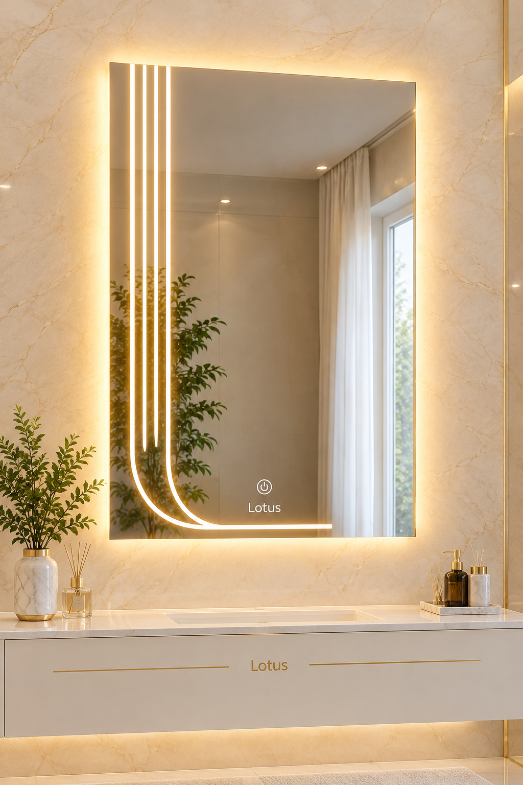 آینه بک لایت مستطیل کد ۱۴۲